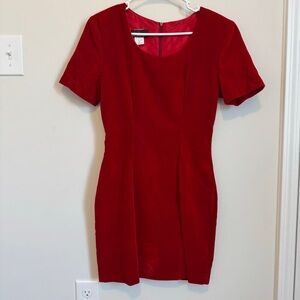 Vintage 1980s My Michelle red velvet dress with shoulder pads